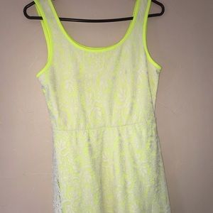 Bright yellow laced dress